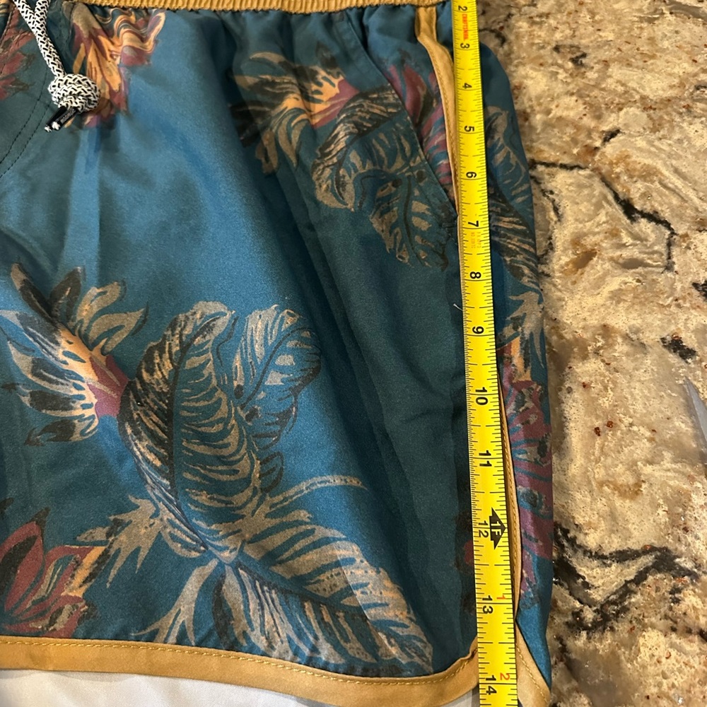 Men’s 4.5 Inch Inseam Vintage Blue Gold Swim Trunks Size XL New NWT - Picture 5 of 10